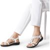 imageDREAM PAIRS Womens Comfort Dressy Rhinestone Summer Beach Sandals Slipon Flat Walking Orthopedic Sandals with Elastica Back StrapWhite