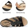 imageDREAM PAIRS Womens Comfortable Arch Support Dressy Flat Sandals Elastic Open Toe Walking Shoes for SummerBlack