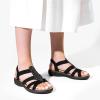 imageDREAM PAIRS Womens Comfortable Arch Support Dressy Flat Sandals Elastic Open Toe Walking Shoes for SummerBlack
