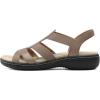 imageDREAM PAIRS Womens Comfortable Arch Support Dressy Flat Sandals Elastic Open Toe Walking Shoes for SummerBronze