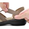 imageDREAM PAIRS Womens Comfortable Arch Support Dressy Flat Sandals Elastic Open Toe Walking Shoes for SummerBronze