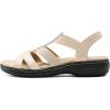 imageDREAM PAIRS Womens Comfortable Arch Support Dressy Flat Sandals Elastic Open Toe Walking Shoes for SummerGold