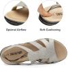 imageDREAM PAIRS Womens Comfortable Arch Support Dressy Flat Sandals Elastic Open Toe Walking Shoes for SummerGrey