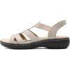 imageDREAM PAIRS Womens Comfortable Arch Support Dressy Flat Sandals Elastic Open Toe Walking Shoes for SummerNude