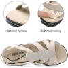 imageDREAM PAIRS Womens Comfortable Arch Support Dressy Flat Sandals Elastic Open Toe Walking Shoes for SummerNude