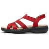 imageDREAM PAIRS Womens Comfortable Arch Support Dressy Flat Sandals Elastic Open Toe Walking Shoes for SummerRed