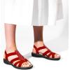 imageDREAM PAIRS Womens Comfortable Arch Support Dressy Flat Sandals Elastic Open Toe Walking Shoes for SummerRed