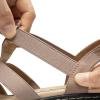 imageDREAM PAIRS Womens Comfortable Arch Support Dressy Flat Sandals Elastic Open Toe Walking Shoes for SummerTaupe