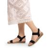 imageDREAM PAIRS Womens Comfortable Dressy Cork Low Wedge Heels Cute Summer One Band Casual Flat Sandals with Adjustable Ankle StrapBlack