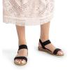 imageDREAM PAIRS Womens Comfortable Dressy Cork Low Wedge Heels Cute Summer One Band Casual Flat Sandals with Adjustable Ankle StrapBlack