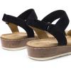 imageDREAM PAIRS Womens Comfortable Dressy Cork Low Wedge Heels Cute Summer One Band Casual Flat Sandals with Adjustable Ankle StrapBlack