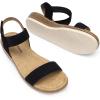 imageDREAM PAIRS Womens Comfortable Dressy Cork Low Wedge Heels Cute Summer One Band Casual Flat Sandals with Adjustable Ankle StrapBlack
