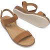 imageDREAM PAIRS Womens Comfortable Dressy Cork Low Wedge Heels Cute Summer One Band Casual Flat Sandals with Adjustable Ankle StrapCamel