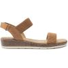 imageDREAM PAIRS Womens Comfortable Dressy Cork Low Wedge Heels Cute Summer One Band Casual Flat Sandals with Adjustable Ankle StrapCamel
