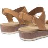 imageDREAM PAIRS Womens Comfortable Dressy Cork Low Wedge Heels Cute Summer One Band Casual Flat Sandals with Adjustable Ankle StrapCamel