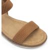 imageDREAM PAIRS Womens Comfortable Dressy Cork Low Wedge Heels Cute Summer One Band Casual Flat Sandals with Adjustable Ankle StrapCamel