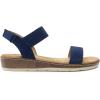imageDREAM PAIRS Womens Comfortable Dressy Cork Low Wedge Heels Cute Summer One Band Casual Flat Sandals with Adjustable Ankle StrapNavy