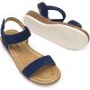 imageDREAM PAIRS Womens Comfortable Dressy Cork Low Wedge Heels Cute Summer One Band Casual Flat Sandals with Adjustable Ankle StrapNavy