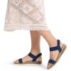 imageDREAM PAIRS Womens Comfortable Dressy Cork Low Wedge Heels Cute Summer One Band Casual Flat Sandals with Adjustable Ankle StrapNavy