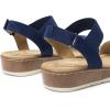 imageDREAM PAIRS Womens Comfortable Dressy Cork Low Wedge Heels Cute Summer One Band Casual Flat Sandals with Adjustable Ankle StrapNavy