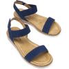 imageDREAM PAIRS Womens Comfortable Dressy Cork Low Wedge Heels Cute Summer One Band Casual Flat Sandals with Adjustable Ankle StrapNavy