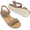 imageDREAM PAIRS Womens Comfortable Dressy Cork Low Wedge Heels Cute Summer One Band Casual Flat Sandals with Adjustable Ankle StrapTaupe