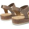 imageDREAM PAIRS Womens Comfortable Dressy Cork Low Wedge Heels Cute Summer One Band Casual Flat Sandals with Adjustable Ankle StrapTaupe
