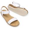 imageDREAM PAIRS Womens Comfortable Dressy Cork Low Wedge Heels Cute Summer One Band Casual Flat Sandals with Adjustable Ankle StrapWhite