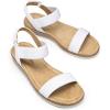 imageDREAM PAIRS Womens Comfortable Dressy Cork Low Wedge Heels Cute Summer One Band Casual Flat Sandals with Adjustable Ankle StrapWhite