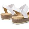 imageDREAM PAIRS Womens Comfortable Dressy Cork Low Wedge Heels Cute Summer One Band Casual Flat Sandals with Adjustable Ankle StrapWhite