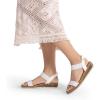 imageDREAM PAIRS Womens Comfortable Dressy Cork Low Wedge Heels Cute Summer One Band Casual Flat Sandals with Adjustable Ankle StrapWhite