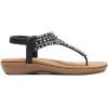 imageDREAM PAIRS Womens Comfortable Dressy Flat Sandals Rhinestone Elastic TStrap Thong Sandals for Summer BeachBlackBrownnubuck
