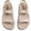 imageDREAM PAIRS Womens Comfortable Open Toe Flat Sandals Fashion One Band Summer Dessy SandalsBeigepu