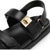 imageDREAM PAIRS Womens Comfortable Open Toe Flat Sandals Fashion One Band Summer Dessy SandalsBlack