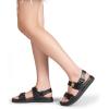 imageDREAM PAIRS Womens Comfortable Open Toe Flat Sandals Fashion One Band Summer Dessy SandalsBlack