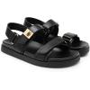 imageDREAM PAIRS Womens Comfortable Open Toe Flat Sandals Fashion One Band Summer Dessy SandalsBlack