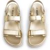 imageDREAM PAIRS Womens Comfortable Open Toe Flat Sandals Fashion One Band Summer Dessy SandalsGoldmetallic