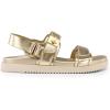 imageDREAM PAIRS Womens Comfortable Open Toe Flat Sandals Fashion One Band Summer Dessy SandalsGoldmetallic