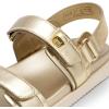 imageDREAM PAIRS Womens Comfortable Open Toe Flat Sandals Fashion One Band Summer Dessy SandalsGoldmetallic