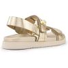 imageDREAM PAIRS Womens Comfortable Open Toe Flat Sandals Fashion One Band Summer Dessy SandalsGoldmetallic