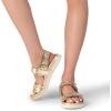 imageDREAM PAIRS Womens Comfortable Open Toe Flat Sandals Fashion One Band Summer Dessy SandalsGoldmetallic