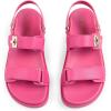 imageDREAM PAIRS Womens Comfortable Open Toe Flat Sandals Fashion One Band Summer Dessy SandalsHot Pink