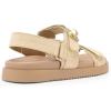 imageDREAM PAIRS Womens Comfortable Open Toe Flat Sandals Fashion One Band Summer Dessy SandalsNaturalraffia