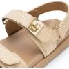 imageDREAM PAIRS Womens Comfortable Open Toe Flat Sandals Fashion One Band Summer Dessy SandalsNaturalraffia