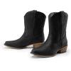 imageDREAM PAIRS Womens Cowboy Cowgirl Western Ankle Boots Low Chunky Heels Square Toe Fall Short Booties ShoesBlack