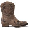 imageDREAM PAIRS Womens Cowboy Cowgirl Western Ankle Boots Low Chunky Heels Square Toe Fall Short Booties ShoesBrown