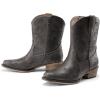 imageDREAM PAIRS Womens Cowboy Cowgirl Western Ankle Boots Low Chunky Heels Square Toe Fall Short Booties ShoesGrey