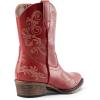 imageDREAM PAIRS Womens Cowboy Cowgirl Western Ankle Boots Low Chunky Heels Square Toe Fall Short Booties ShoesRed