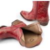 imageDREAM PAIRS Womens Cowboy Cowgirl Western Ankle Boots Low Chunky Heels Square Toe Fall Short Booties ShoesRed