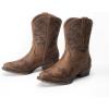 imageDREAM PAIRS Womens Cowboy Cowgirl Western Ankle Boots Low Chunky Heels Square Toe Fall Short Booties ShoesTan